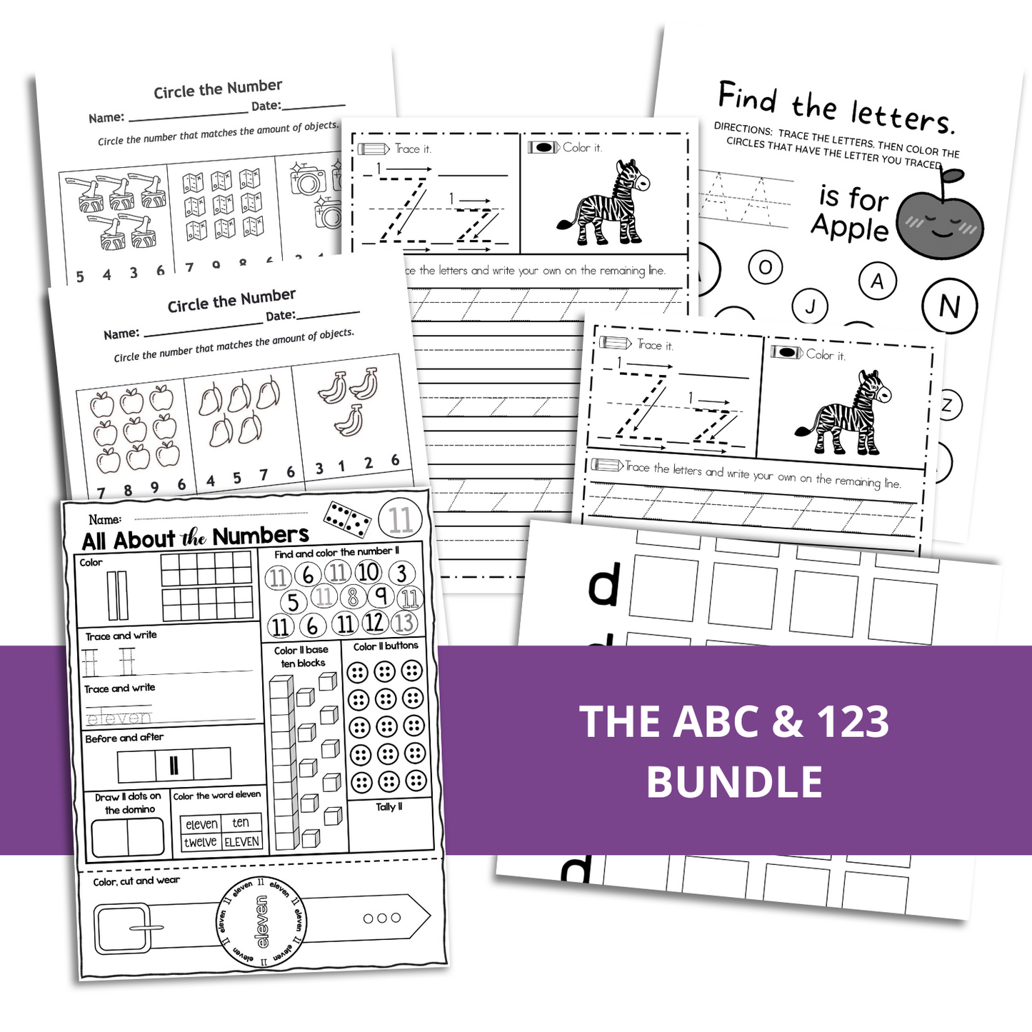 ABC and 123 Printable Bundle