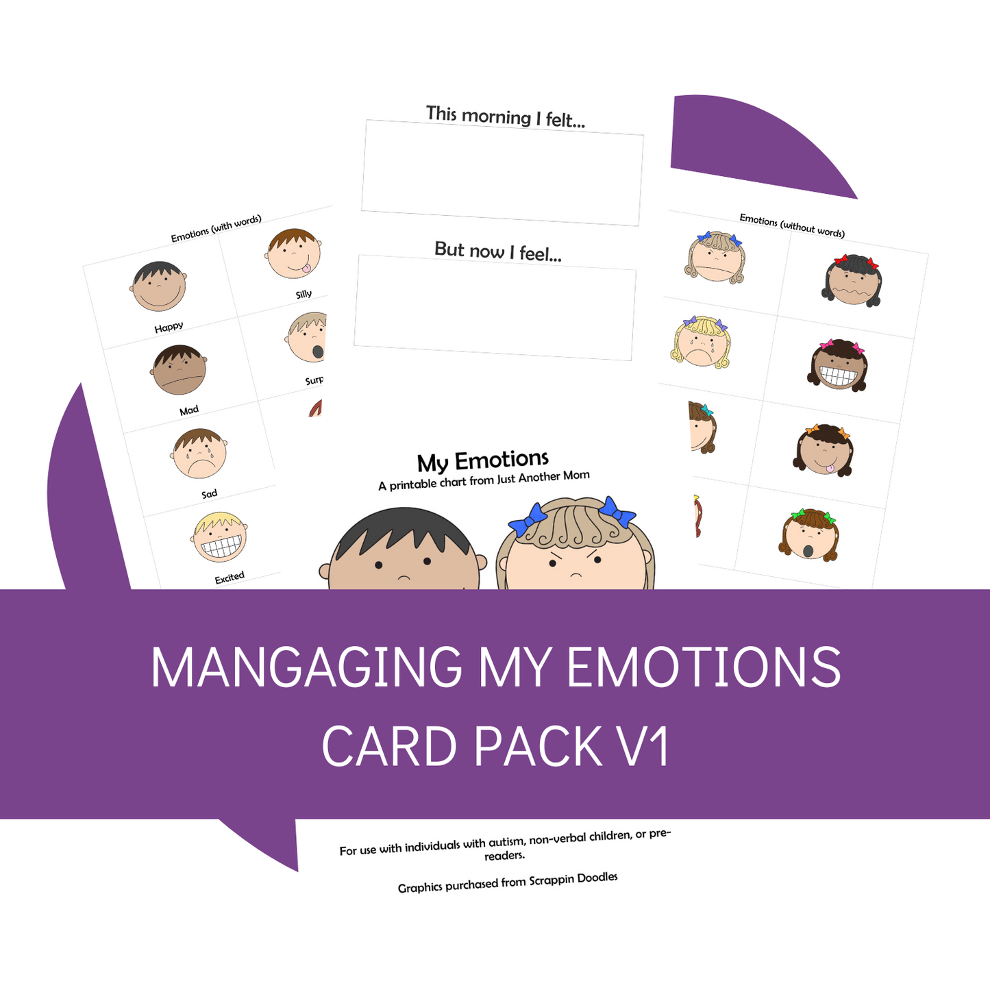 Managing My Emotions Printable Card Set (Version 1)
