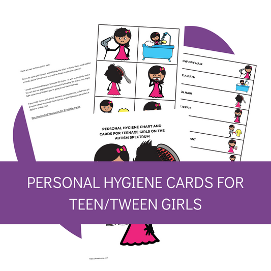 Personal Hygiene Card Set for Tween and Teen Girls