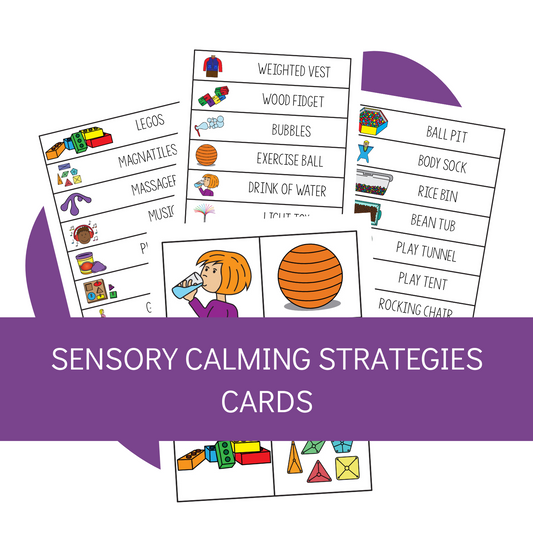 Sensory Calming Strategies Cards for Meltdowns